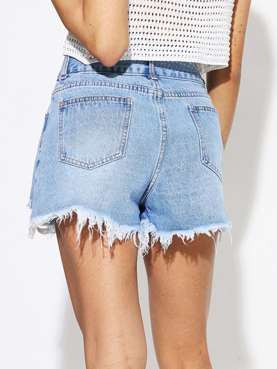 Stilla | Hem Distressed Denim Shorts Mode