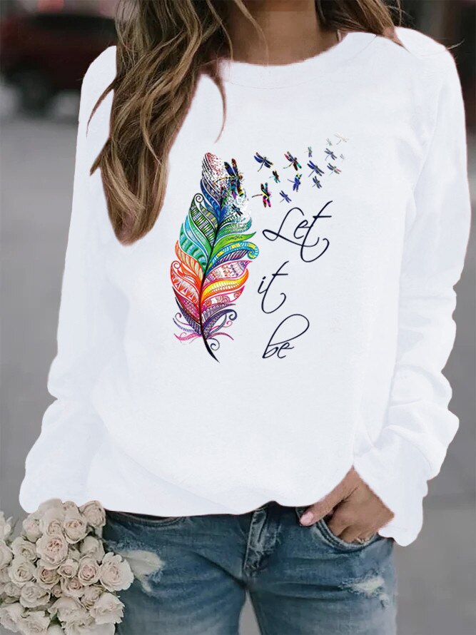 Stilla | Stilig Sweatshirt med Fjer-Motiv for Ultimativ Komfort