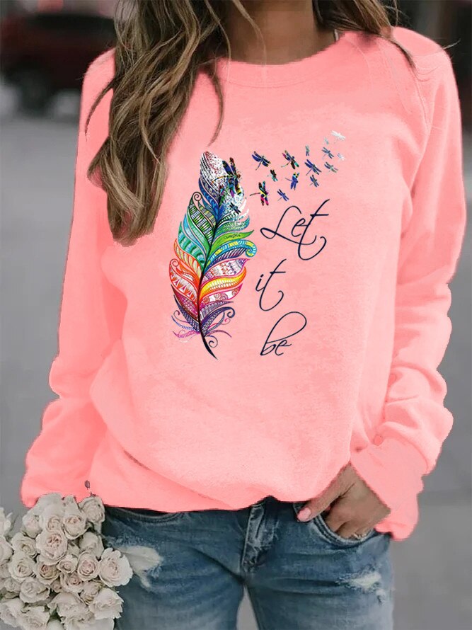 Stilla | Stilig Sweatshirt med Fjer-Motiv for Ultimativ Komfort