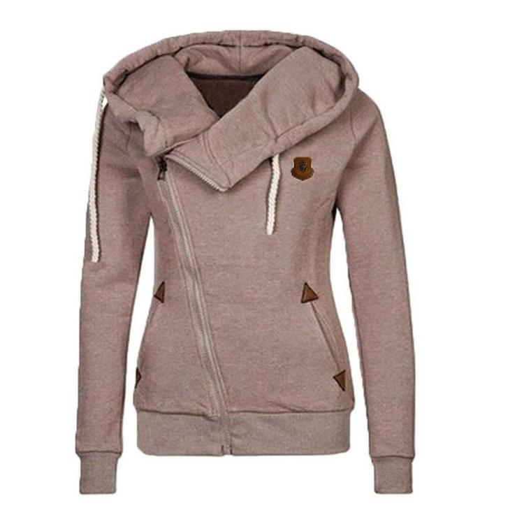 Stilla | Trendy Side Zip Drawstring Hættetrøje på udsalg