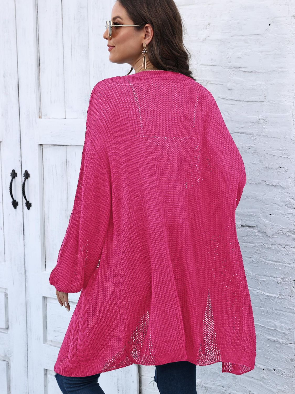 Stilla | Strik Åben Front Langærmet Cardigan