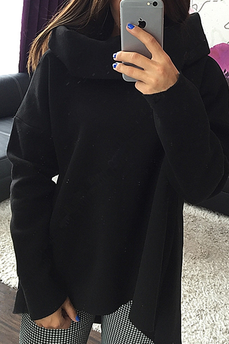 Stilla | Løs Pullover Med Ensfarvet Rullekrave Patchwork Online nu
