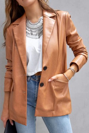 Stilla | Mode Affairs Lommer Faux Læder Blazer