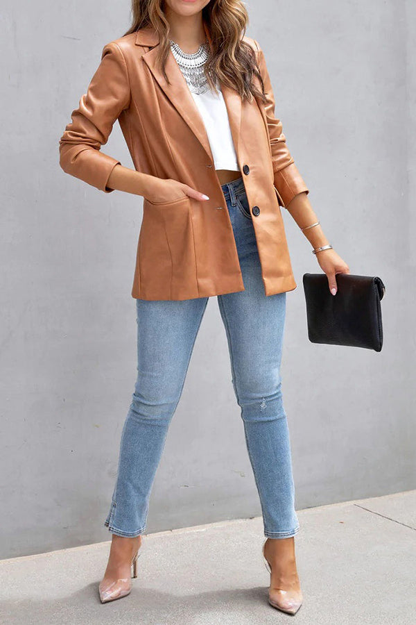 Stilla | Mode Affairs Lommer Faux Læder Blazer