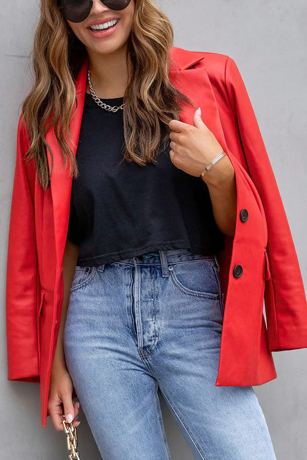 Stilla | Mode Affairs Lommer Faux Læder Blazer