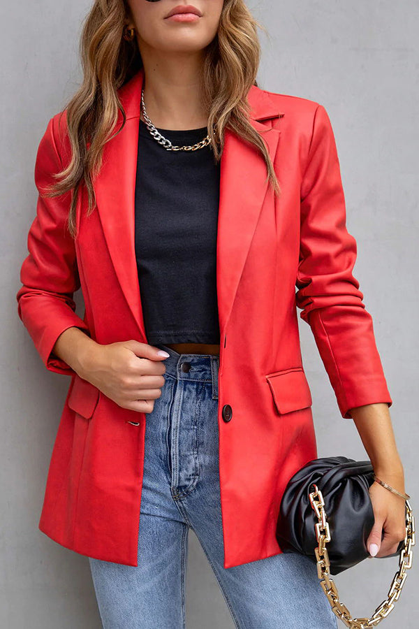 Stilla | Mode Affairs Lommer Faux Læder Blazer
