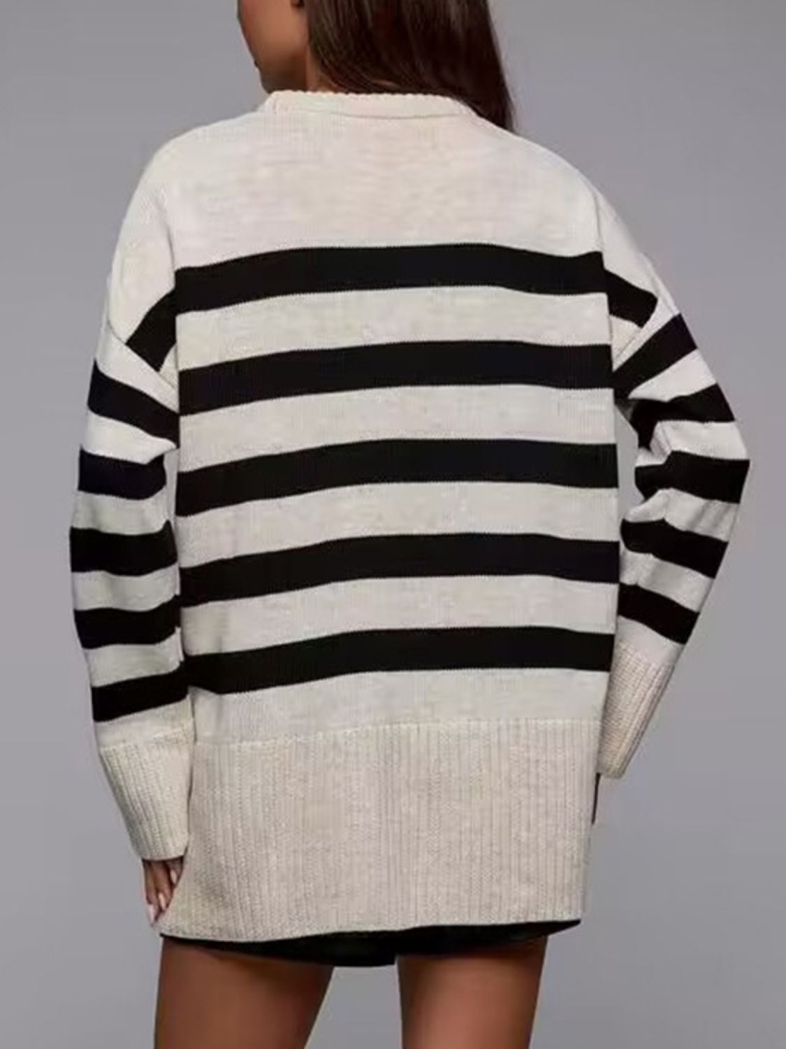 Stilla | Stribet Rund Hals Sweater