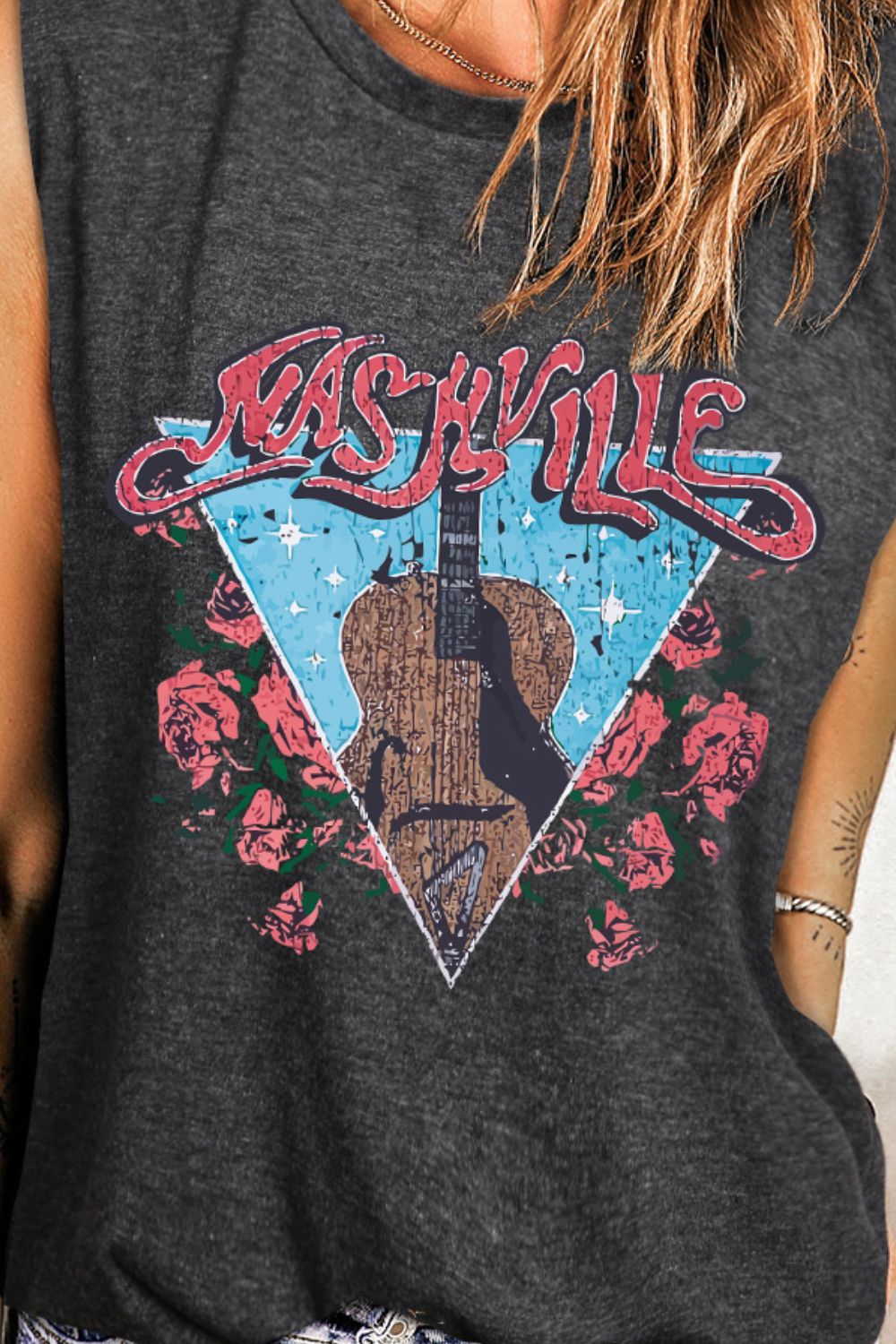 Stilla | NASHVILLE Grafik Rundhals Tanktop
