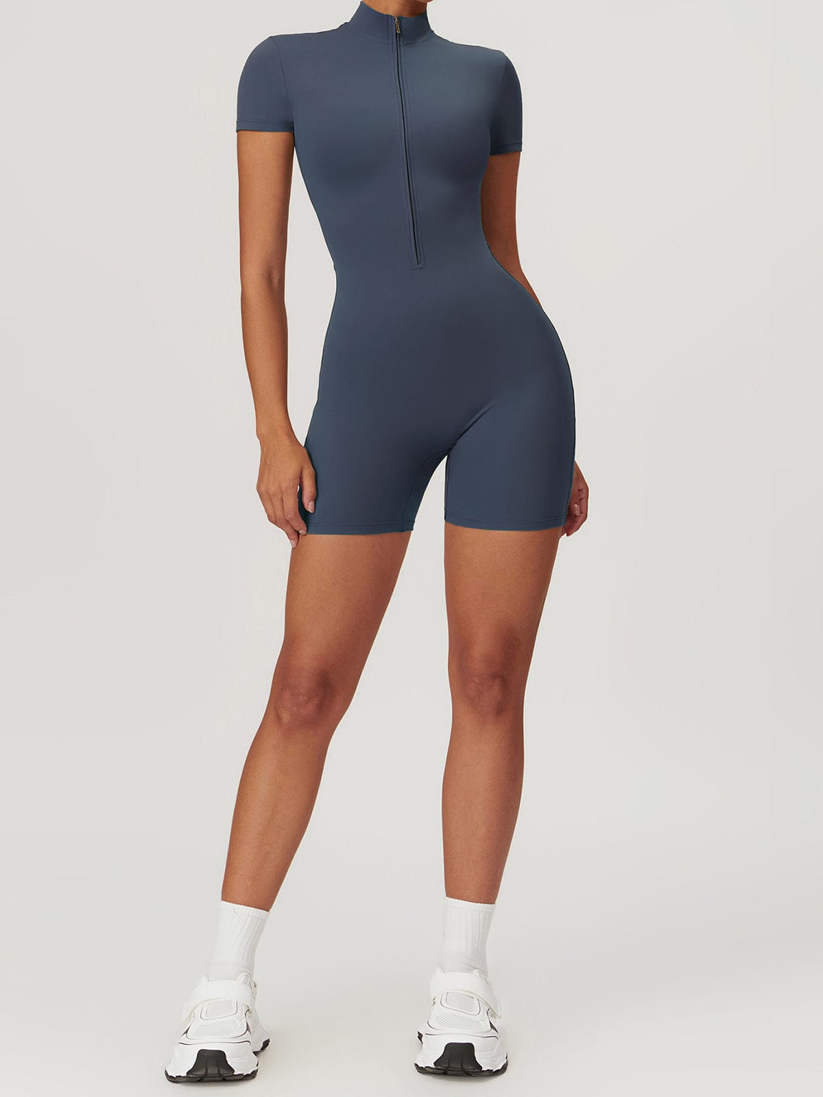 Stilla | Sporty Kortærmet Bodystocking Med Lynlås Rabat