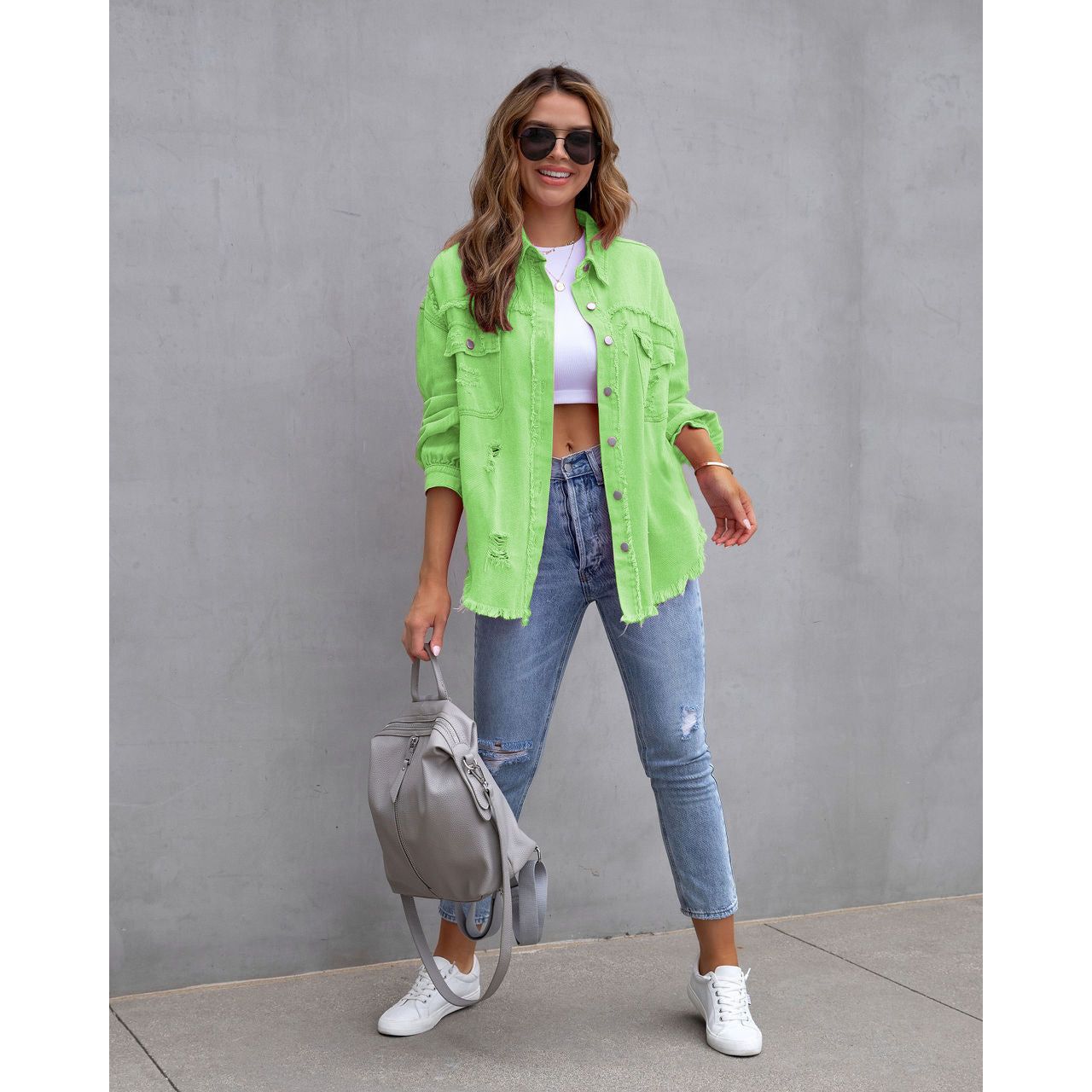 Stilla | Revnet Denim Casual Skjortejakke