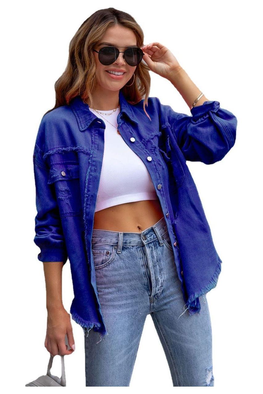 Stilla | Revnet Denim Casual Skjortejakke