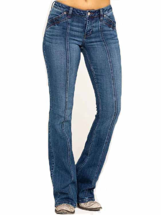 Stilla | Afslappet Denim Høj Talje Lange Jeans Bukser