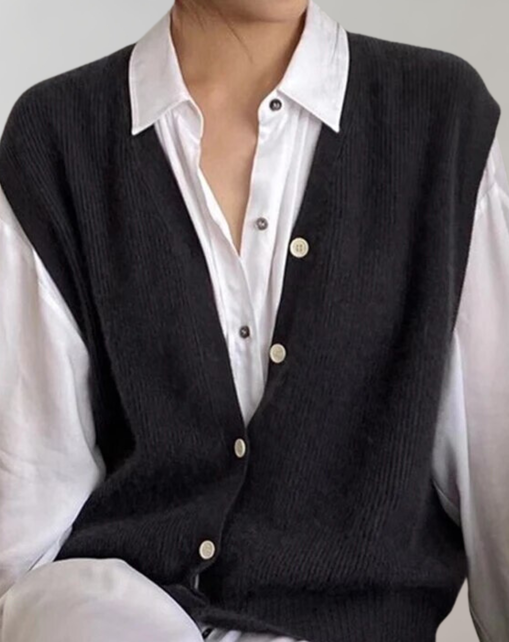 Stilla | Casual Strikvest Med Knapliste Online
