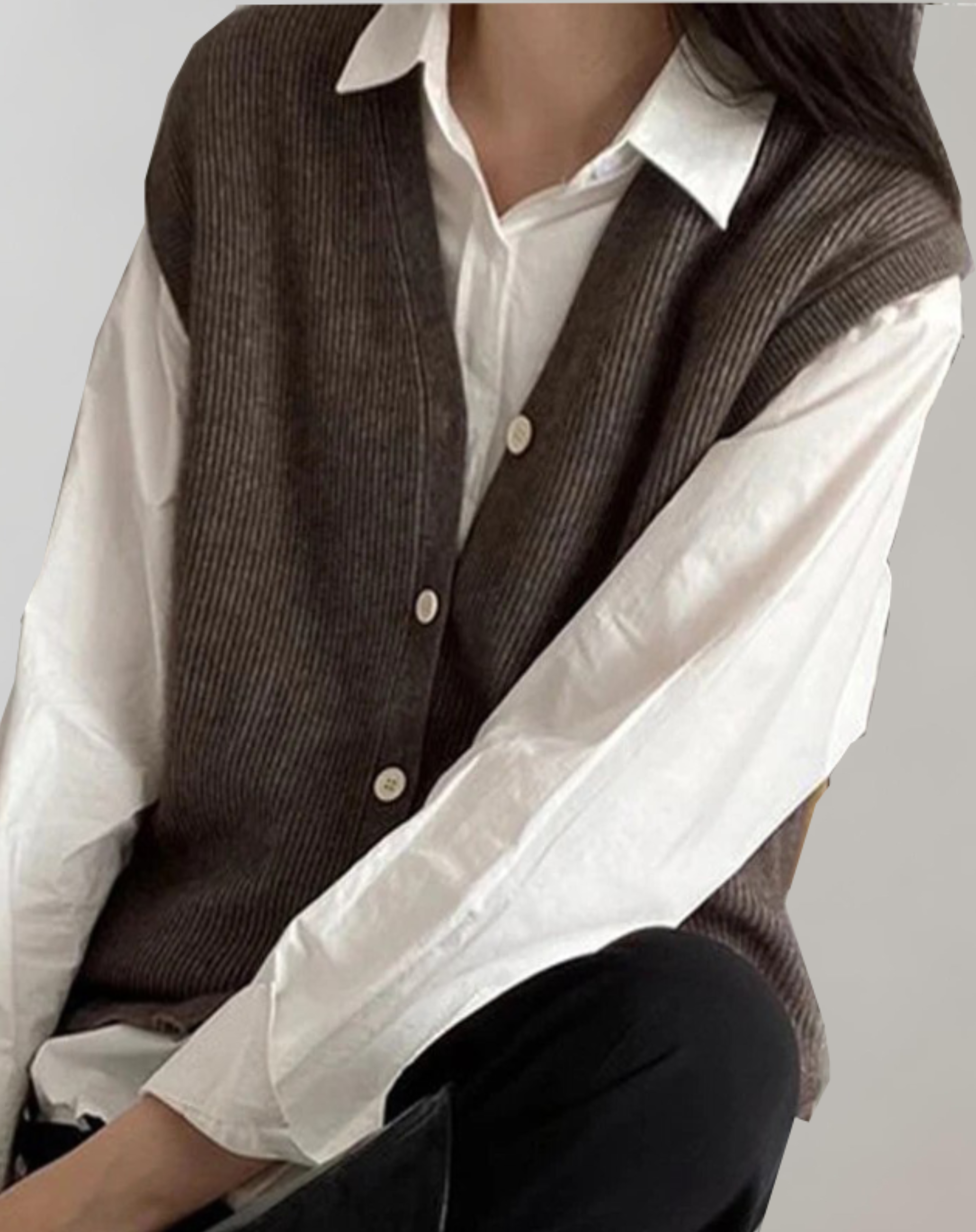 Stilla | Casual Strikvest Med Knapliste Online