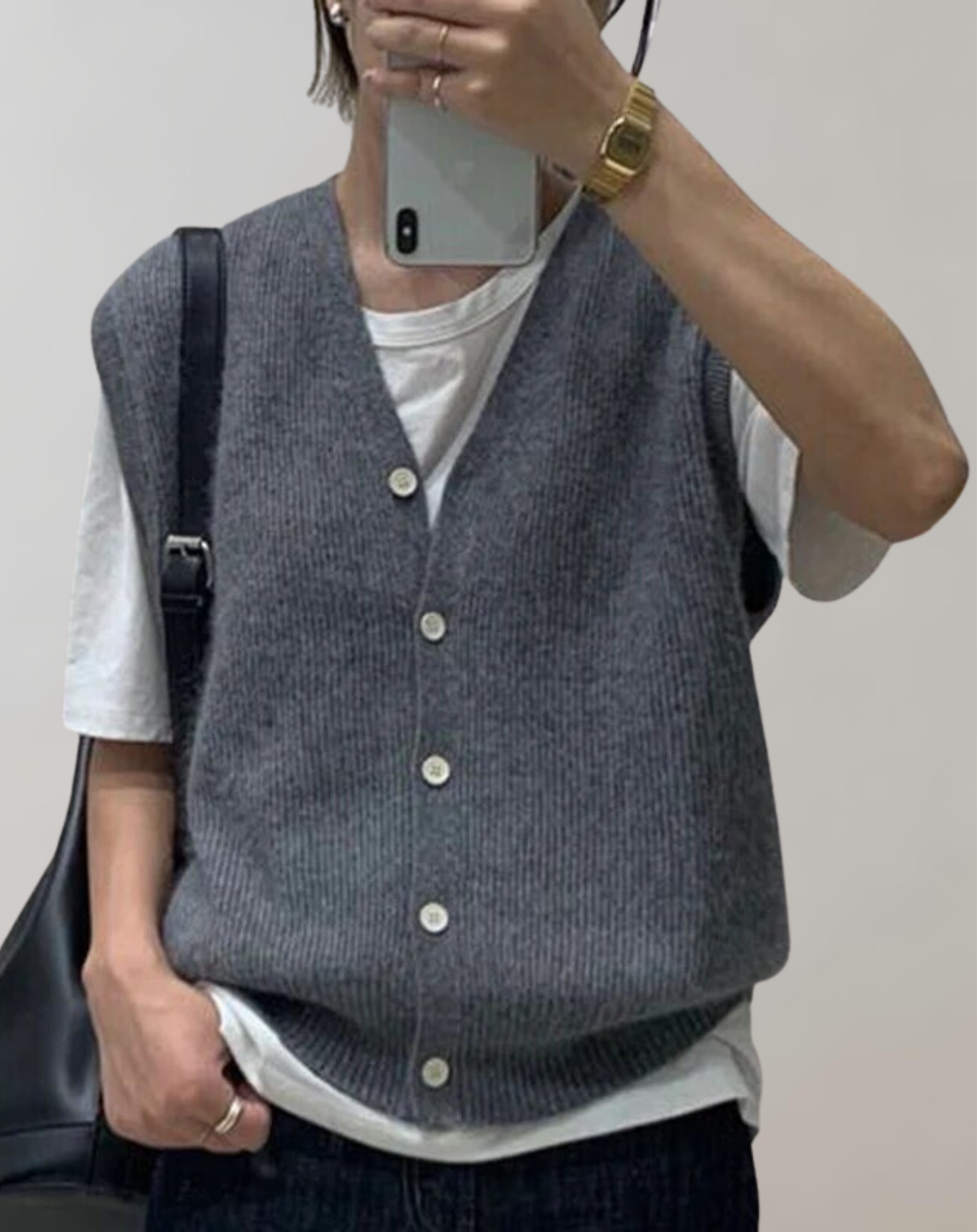 Stilla | Casual Strikvest Med Knapliste Online