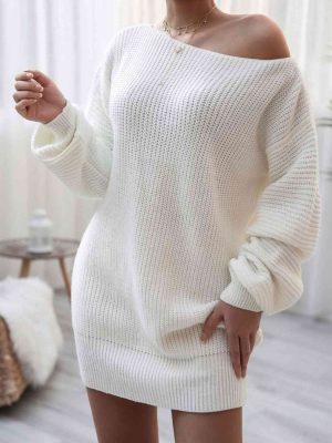 Stilla | Strik Ballonærme Båd Hals Sweater Kjole
