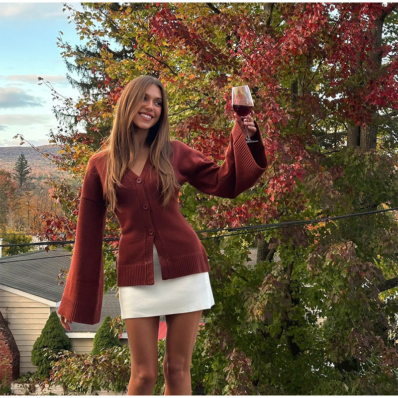 Stilla | Elegant cardigan med V-udskæring
