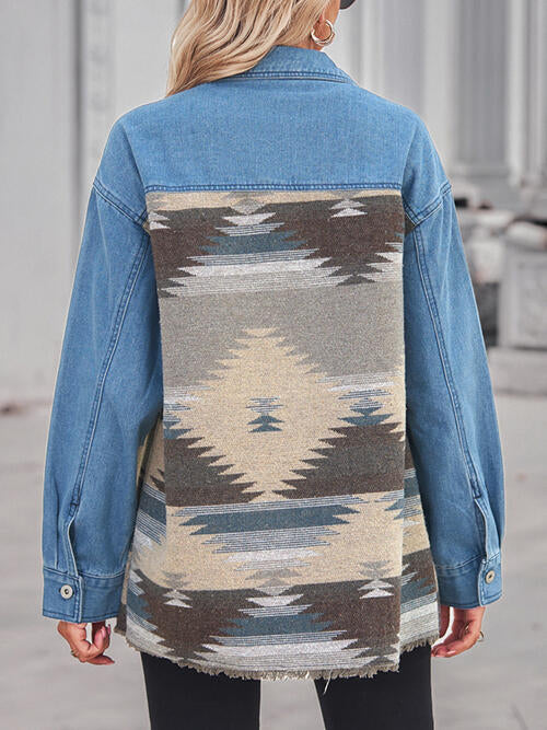 Stilla | Raw Hem Knapper Denim Jakke