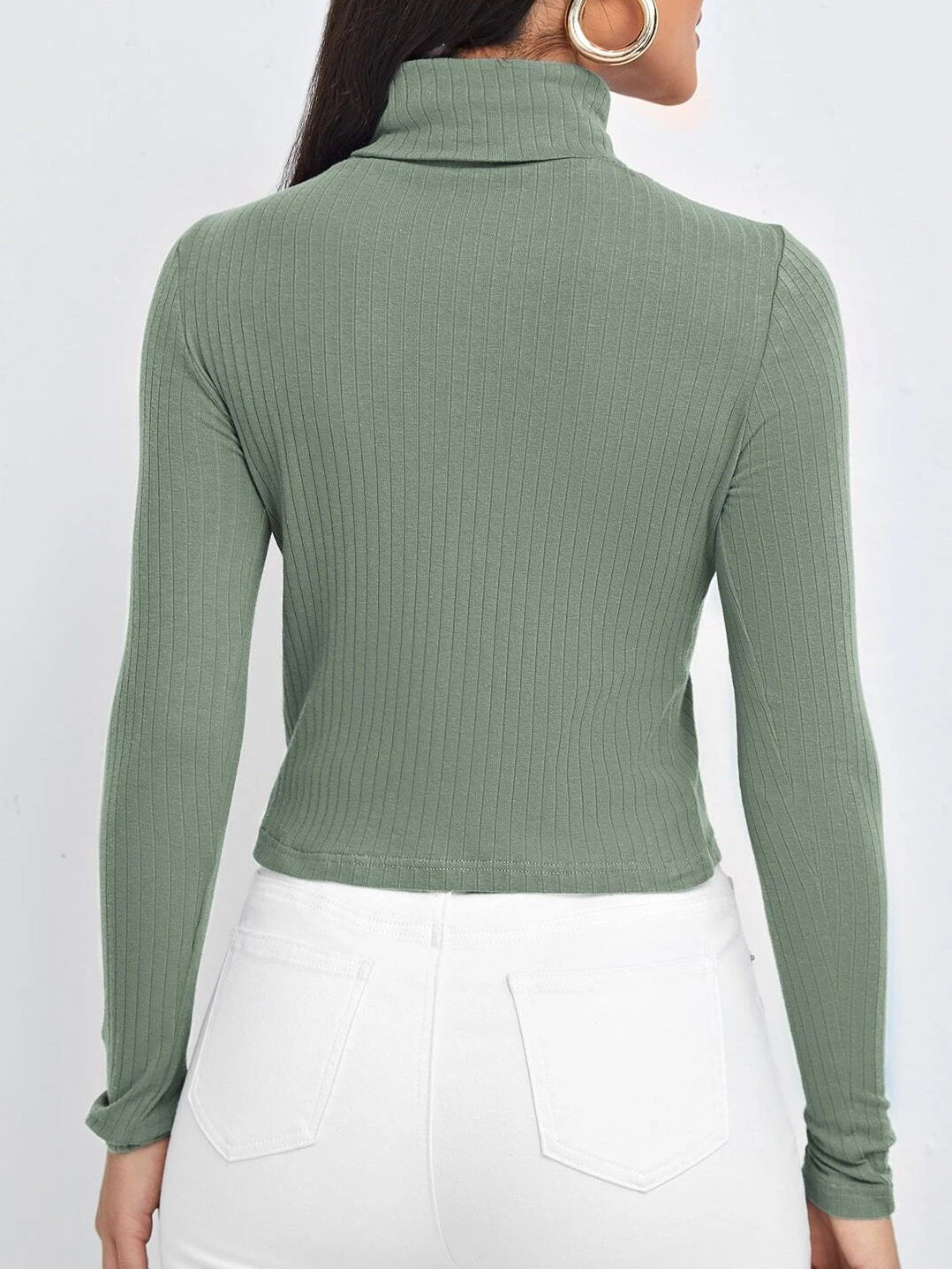 Stilla | Kvinder T-shirts Ensfarvet Turtleneck Langærmet T-shirt