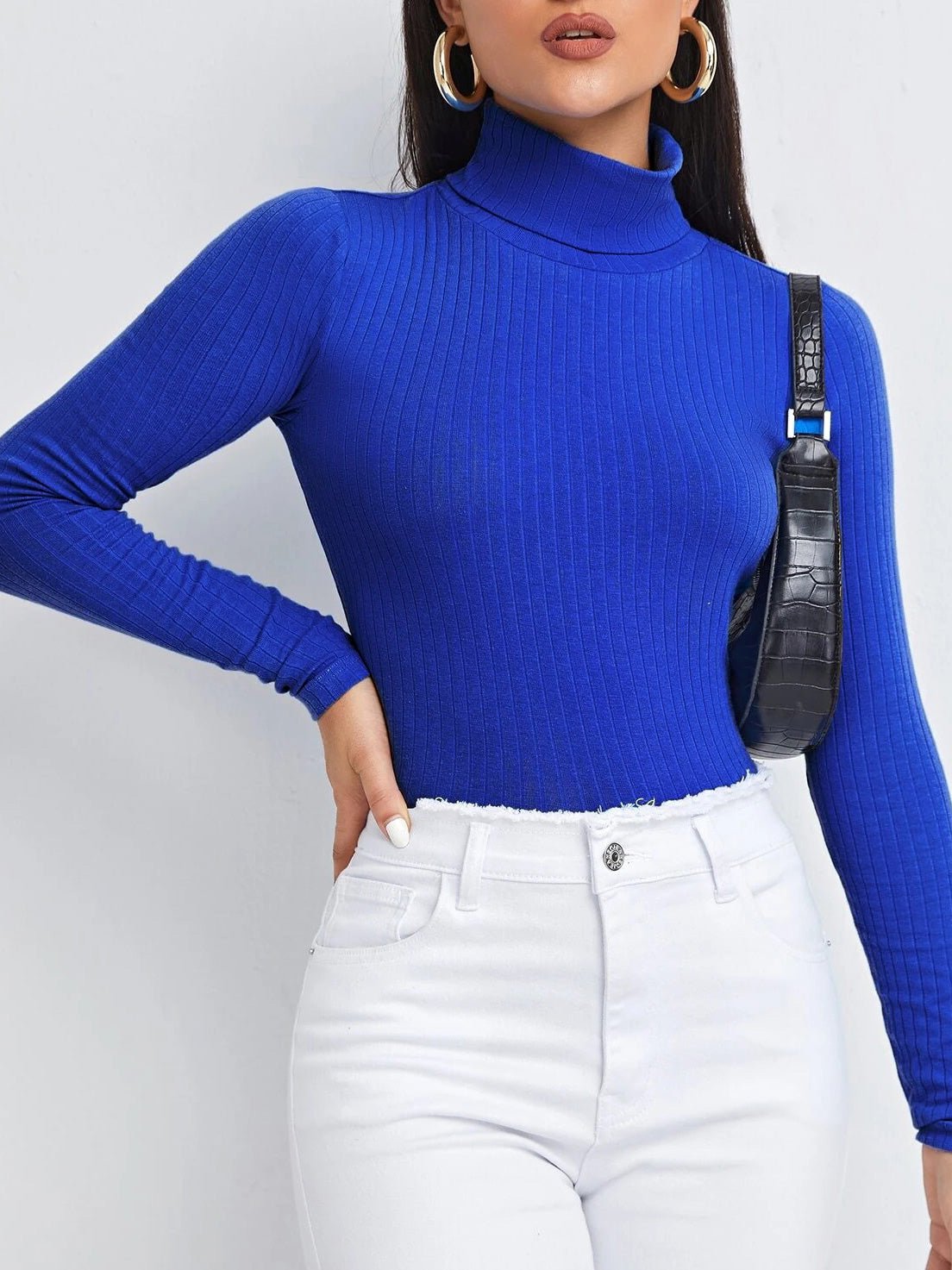 Stilla | Kvinder T-shirts Ensfarvet Turtleneck Langærmet T-shirt
