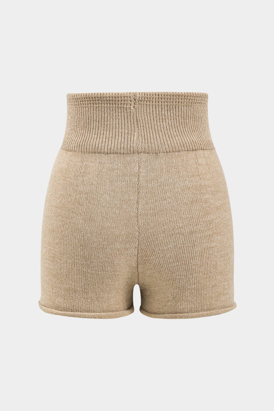 Stilla | Stilfuld Strik to Dels Sæt Med One Shoulder Trøje & Højtaljede Shorts