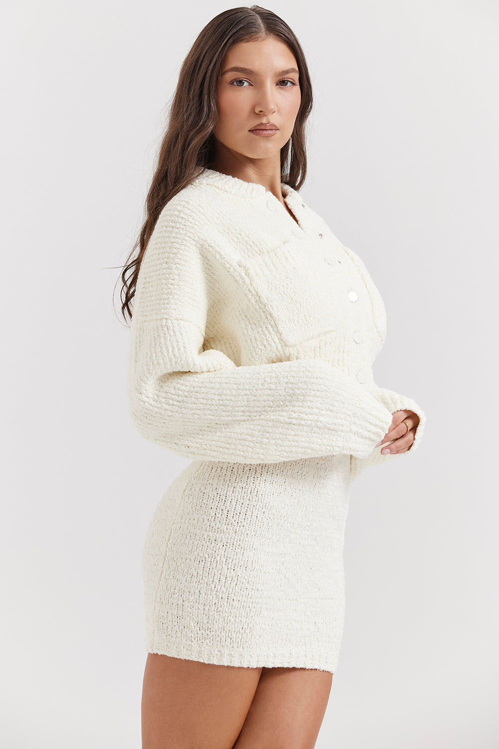 Stilla | Creme Chenille Mix Strikketrøje