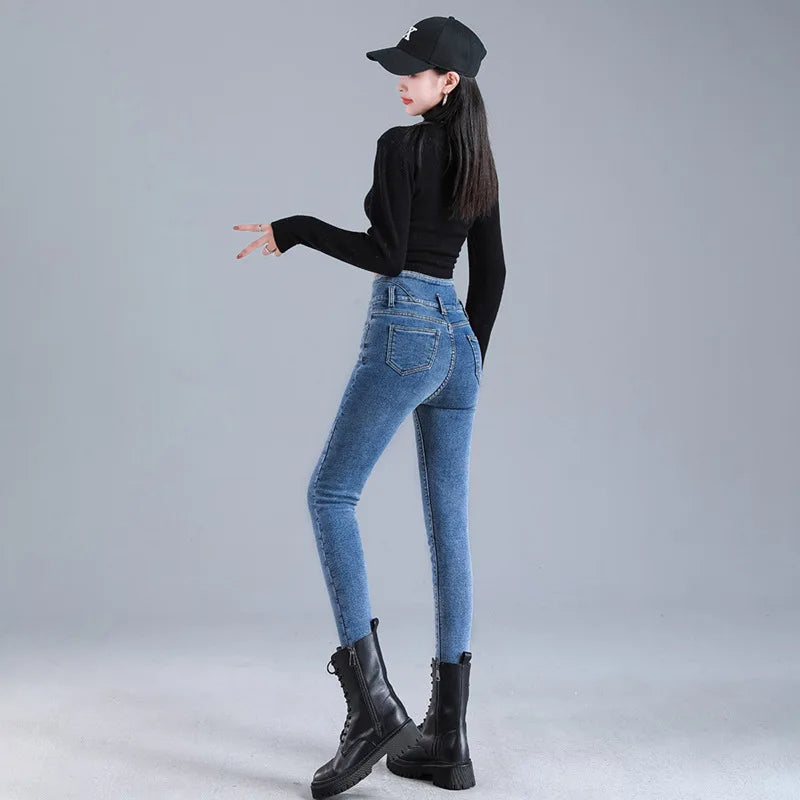 Stilla | Skinny Jeans i Fleece på udsalg