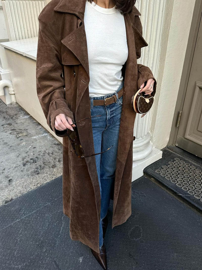 Stilla | Suede Belted Trenchcoat