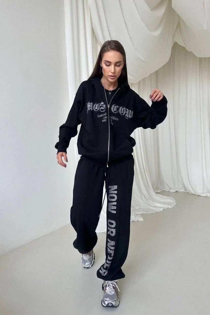 Stilla | Diamond Zipper Hoodie Sæt