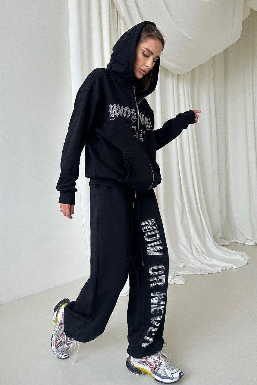 Stilla | Diamond Zipper Hoodie Sæt