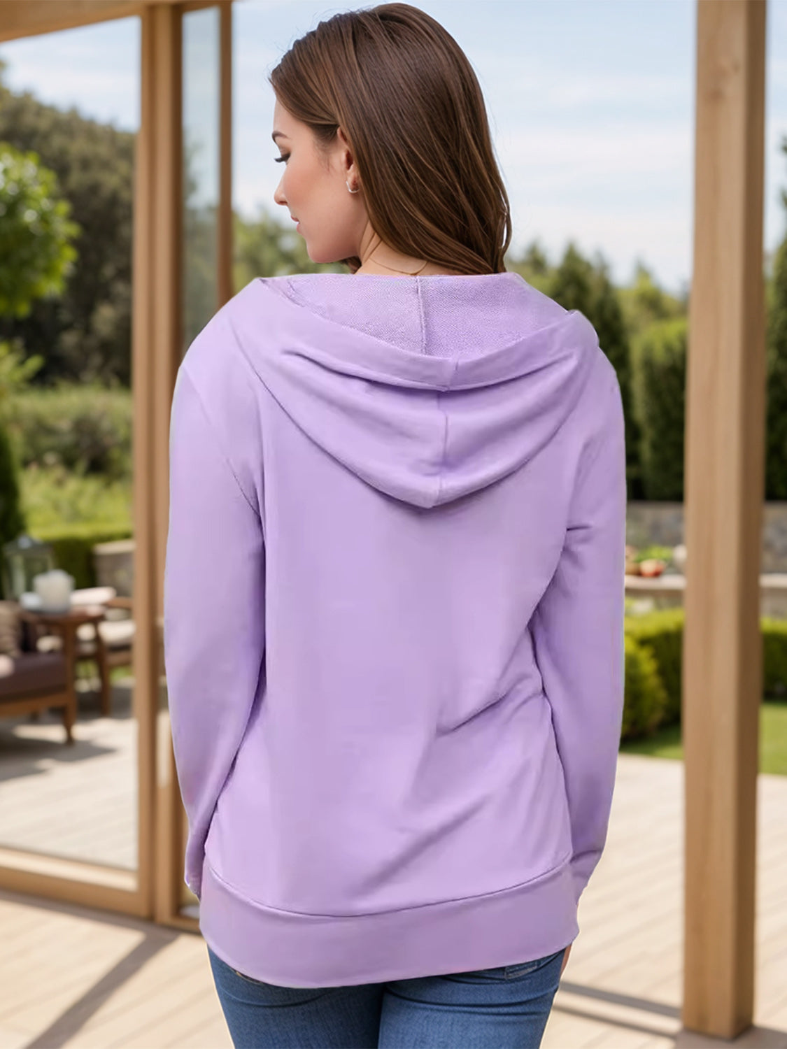 Stilla | Størrelse Kordelzug Half-Zip Langærmet Hoodie