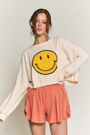 Stilla | Ansigt Langærmet Crop Top
