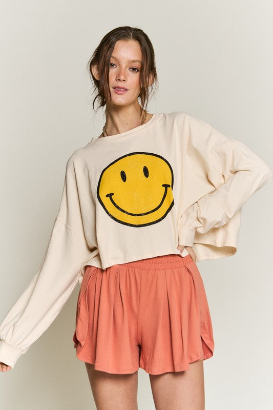 Stilla | Ansigt Langærmet Crop Top