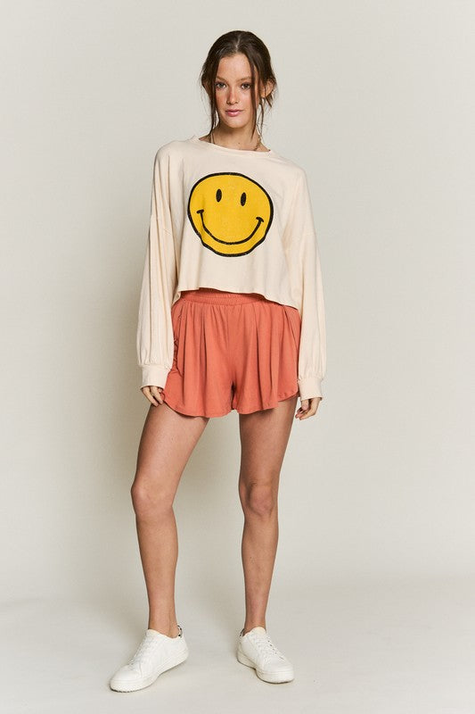 Stilla | Ansigt Langærmet Crop Top