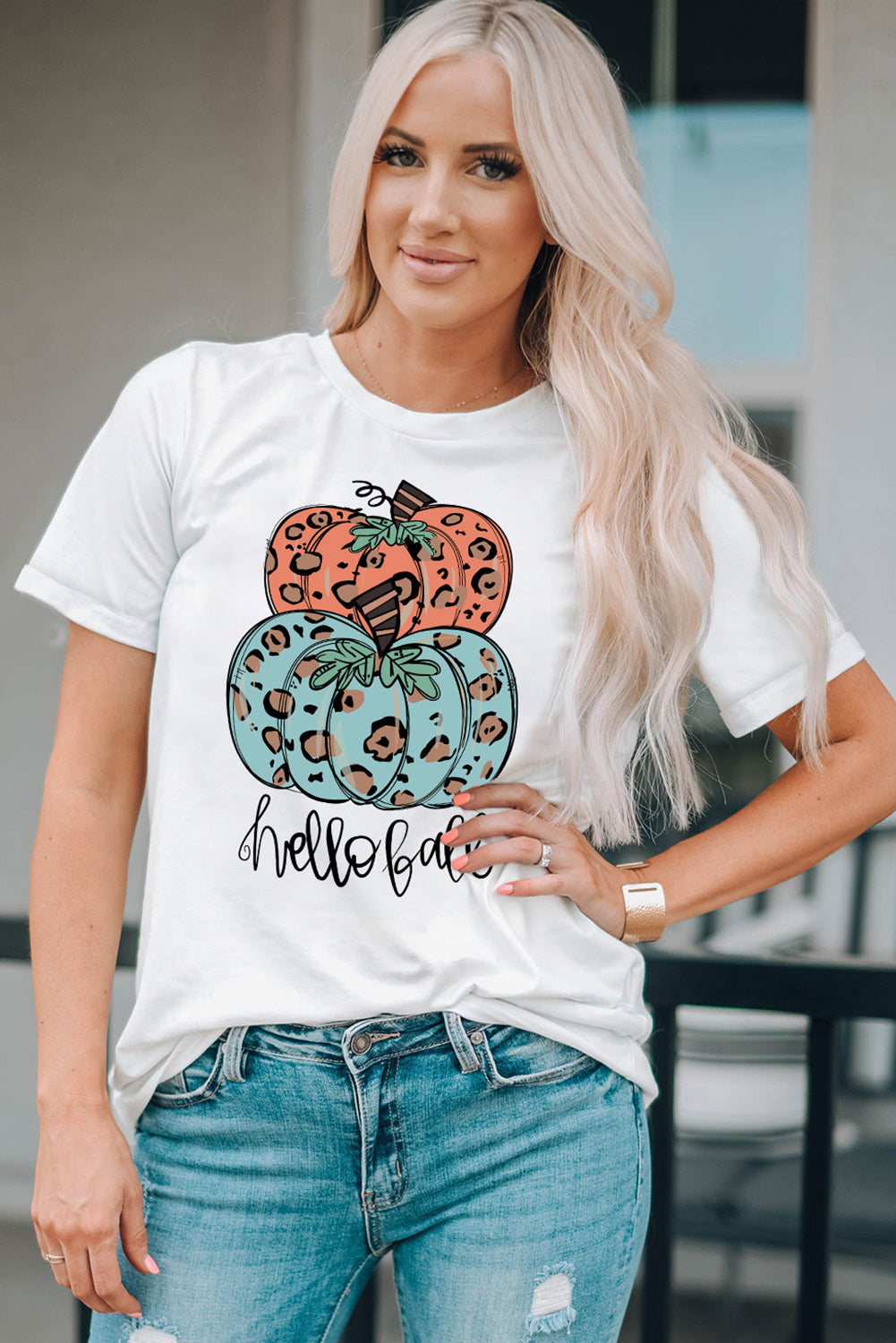 Stilla | Græskar Grafik Kortærmet T-Shirt Online