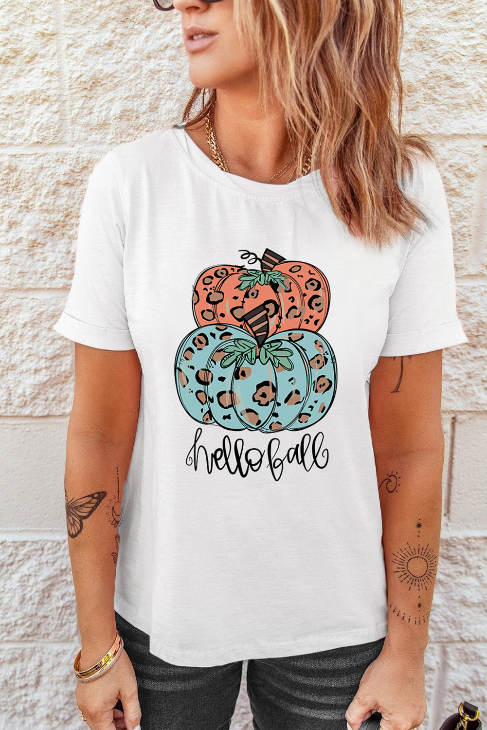 Stilla | Græskar Grafik Kortærmet T-Shirt Online