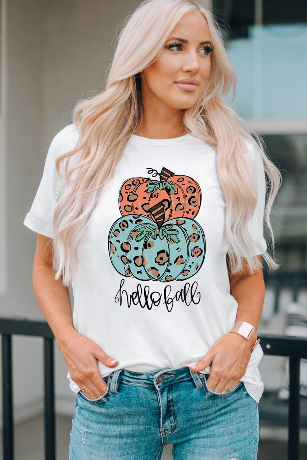 Stilla | Græskar Grafik Kortærmet T-Shirt Online