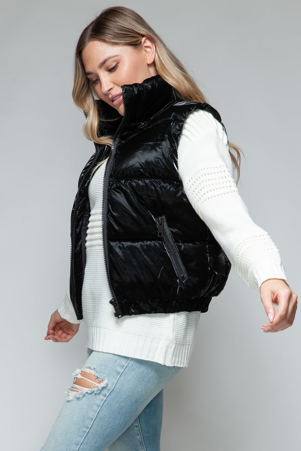 Stilla | Snob Steppet Vest med Blødt Pelsfor