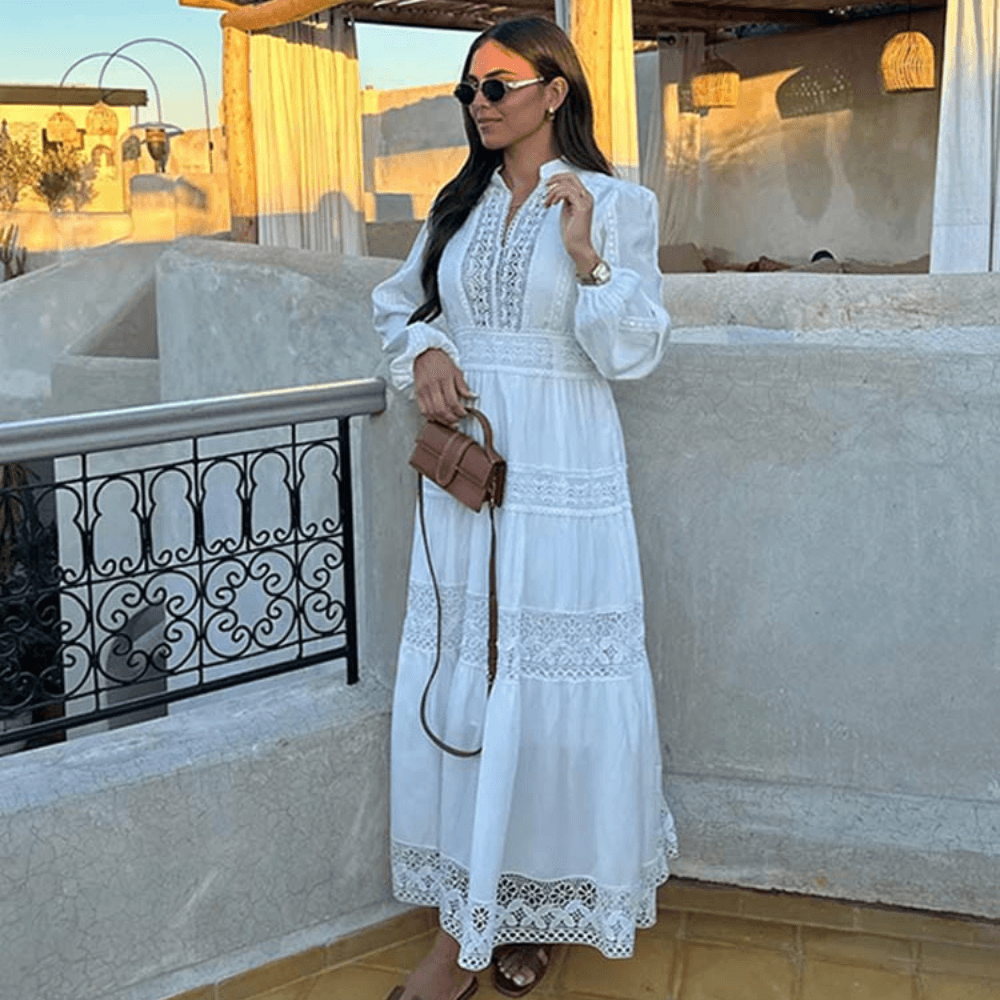 Stilla | Kjole Elegant Stil Broderier Perfekt Til Afslappet og Formelle Anledninger