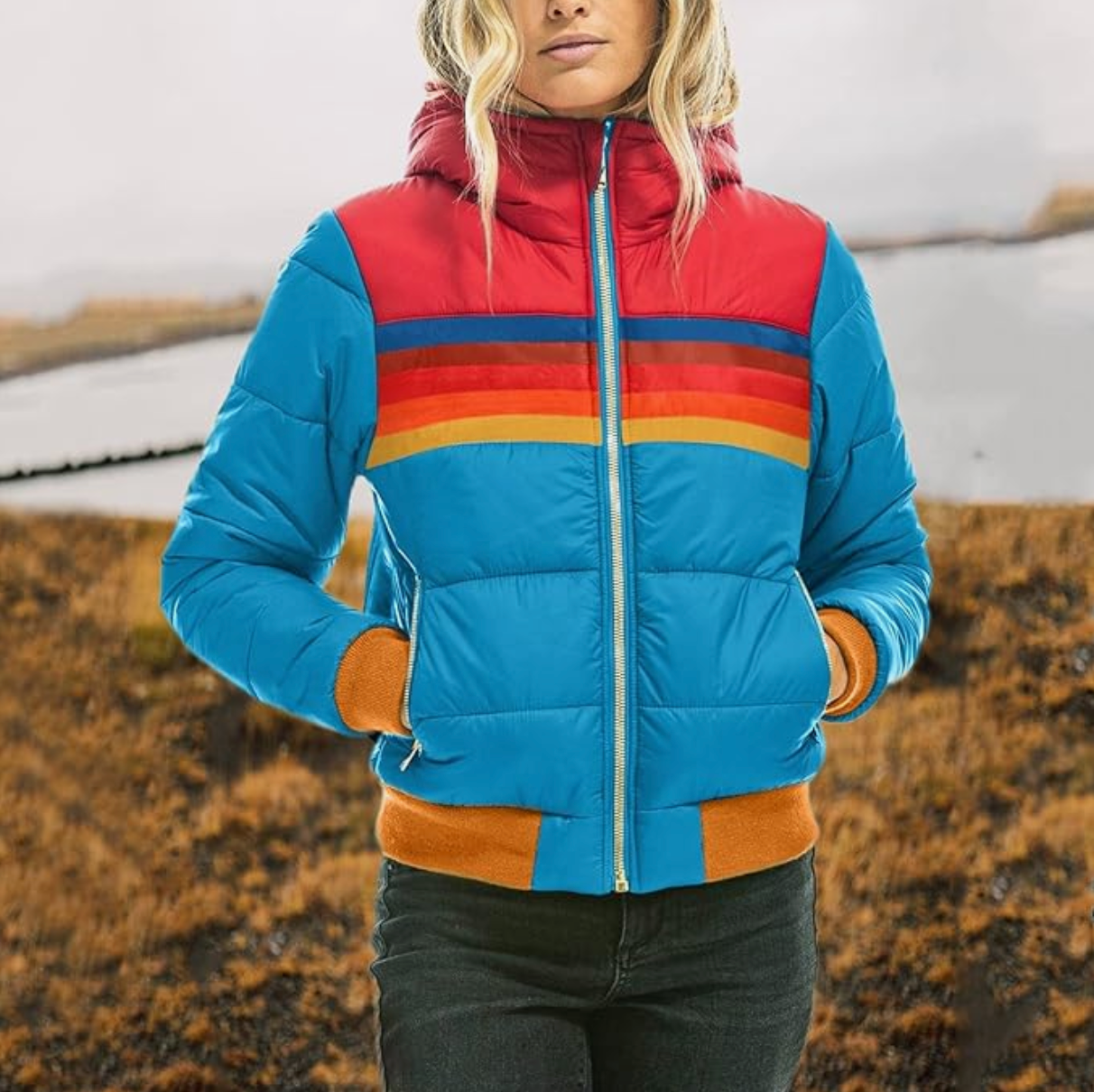 Stilla | Retro Jakke Med Faux Fur Hætte