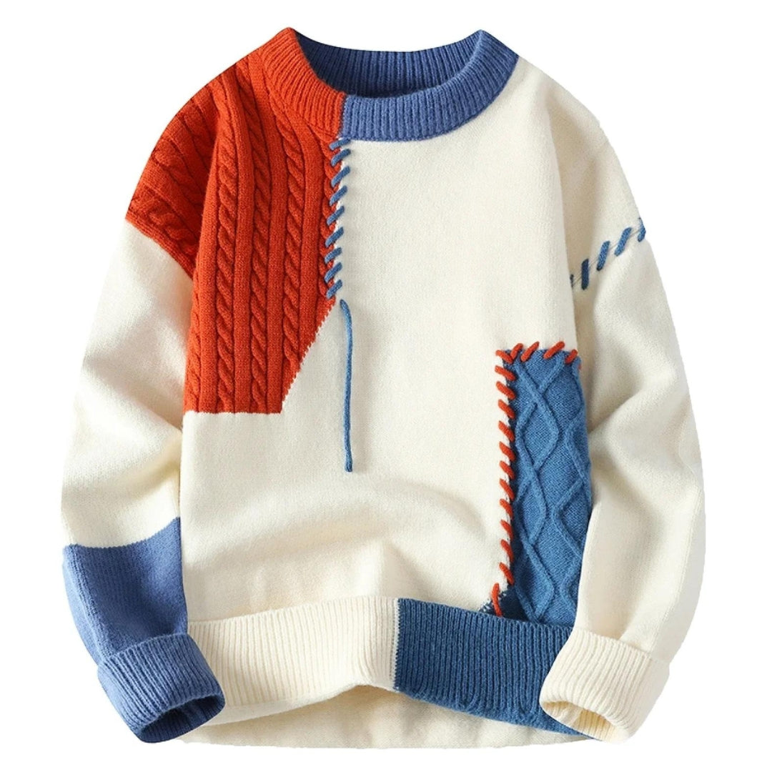 Stilla | Pullover Patchwork Af Højkvalitets Strikvarer For Maksimal Komfort Udsalg