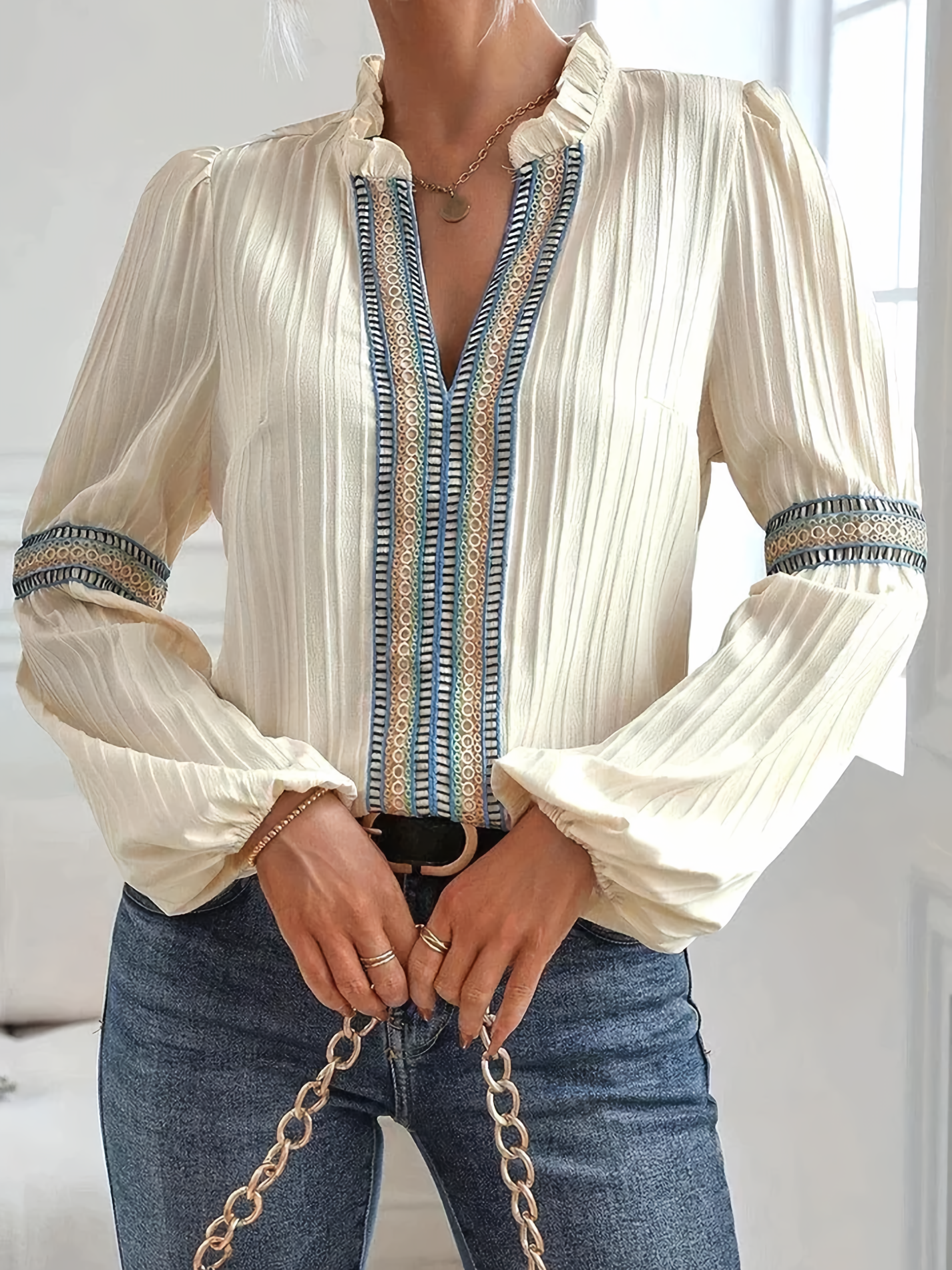 Stilla | Smuk V-hals Bluse Levere