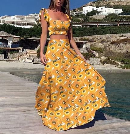 Stilla | Sexet To-delt Sommerkjole Med Boho Print Online