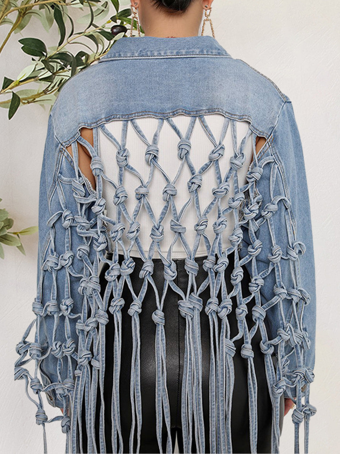Stilla | Detalje Knap Op Denim Jakke med Lommer