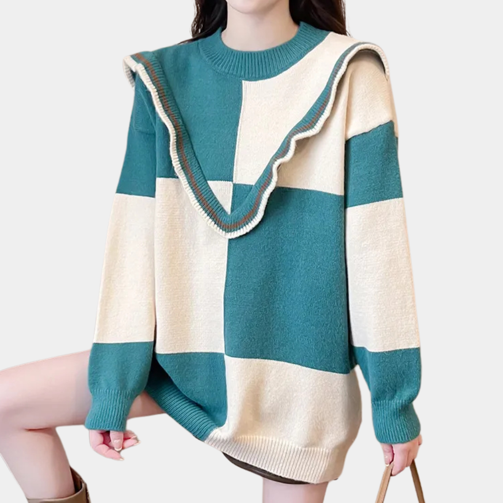 Stilla | Mønstret Rundhalset Sweater Til Kvinder
