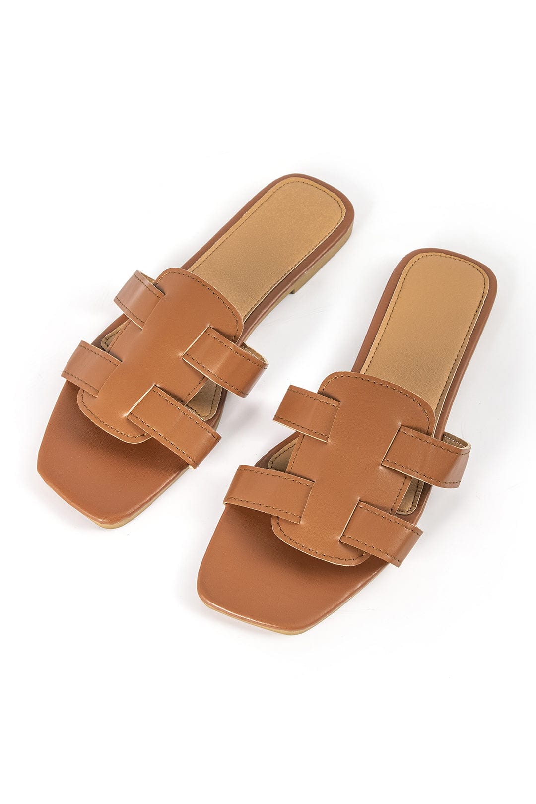 Stilla | Stille Brune Slides Med Cut Out Design