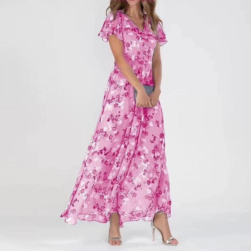 Stilla | Elegante Sommer Blomstret Maxi Kjole
