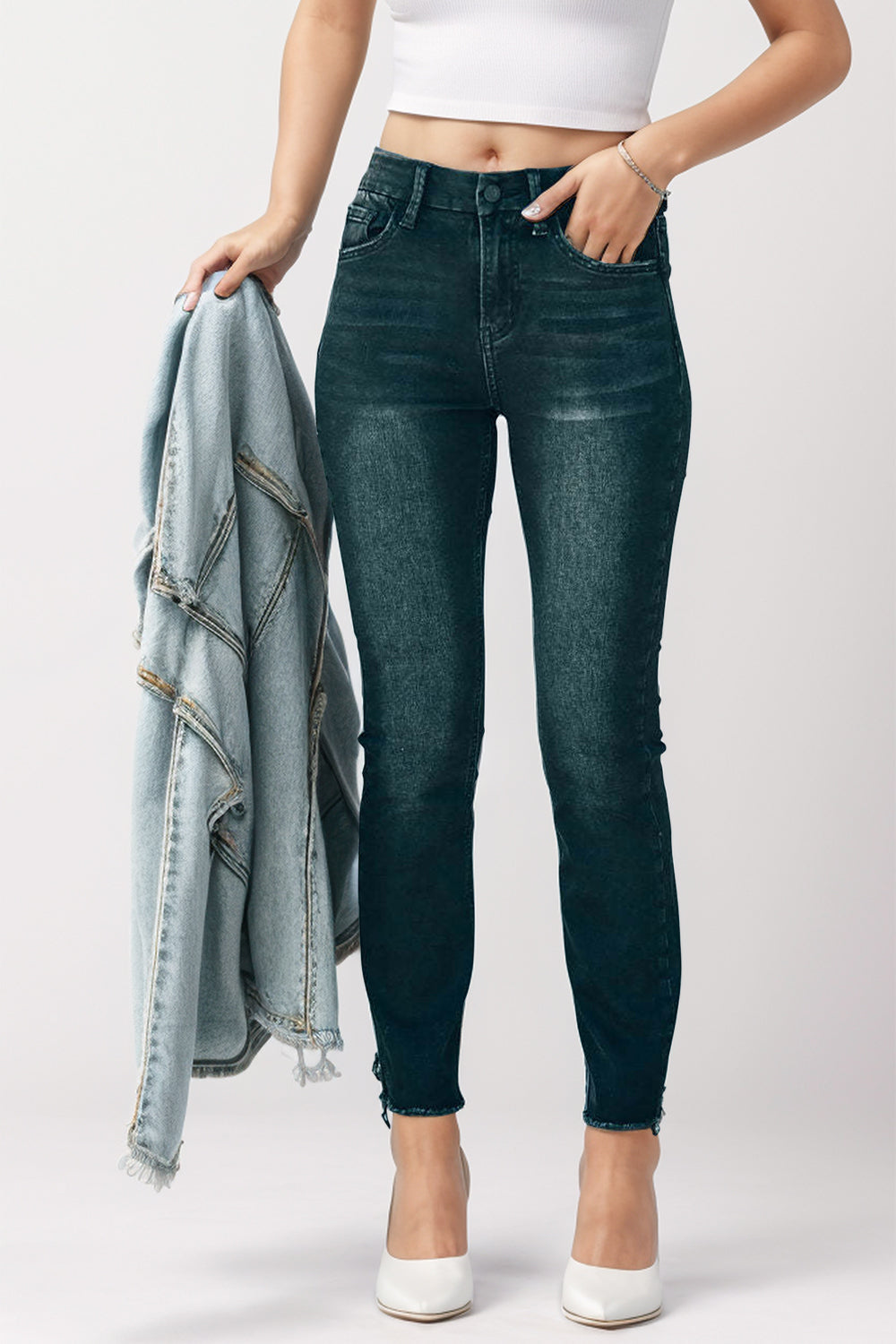 Stilla | Høj talje skinny jeans med lommer