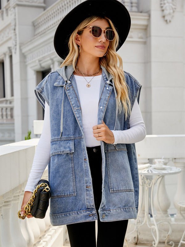 Stilla | Ny denimvest sommermode-trend denim uden ærmer vest