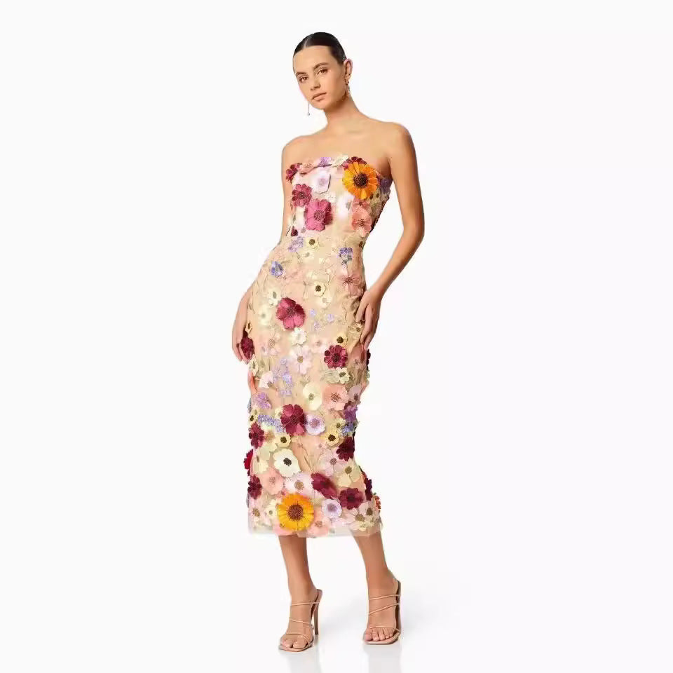 Stilla | Elegant Bodycon Off-Shoulder Midi Kjole